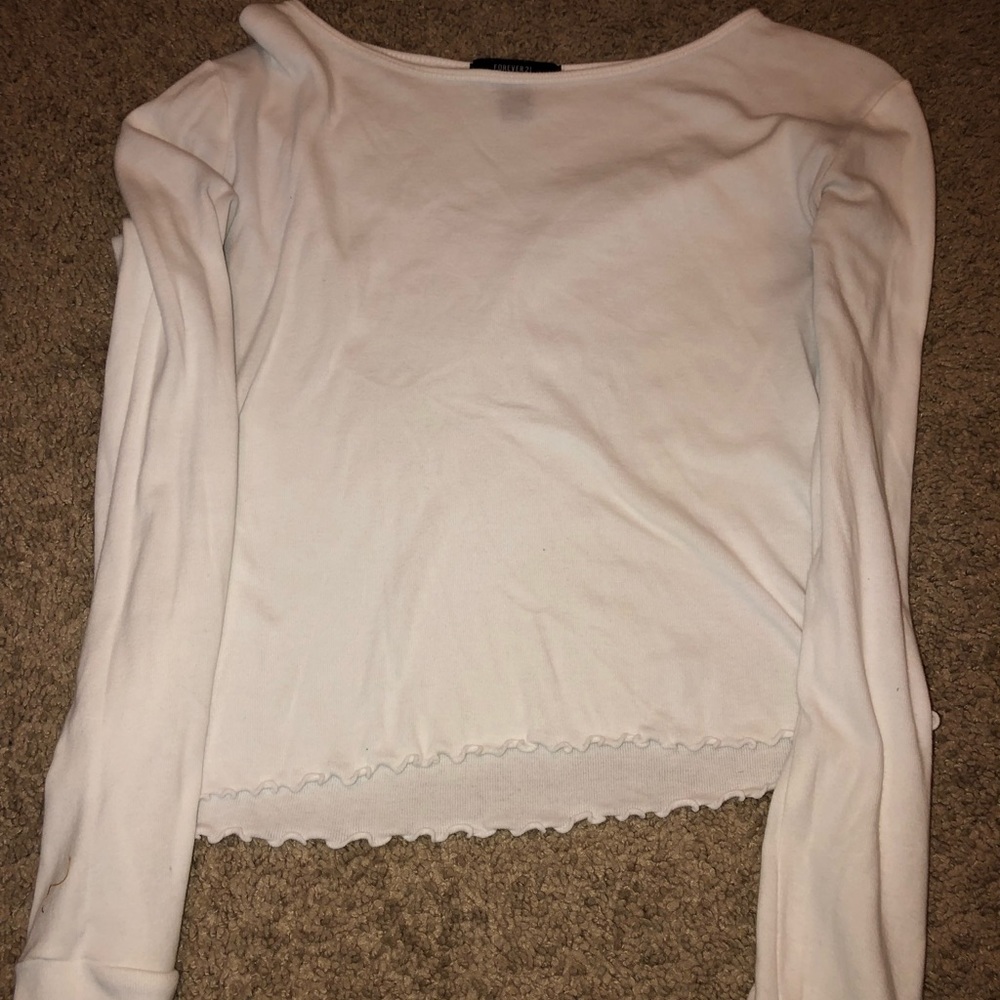 White long sleeve top